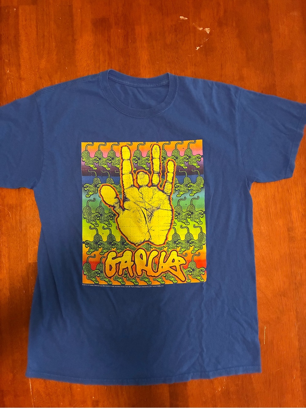 Garcia Grateful Dead Hand Graphic T-Shirt Size Large 2015 Tie Dye Style Tee